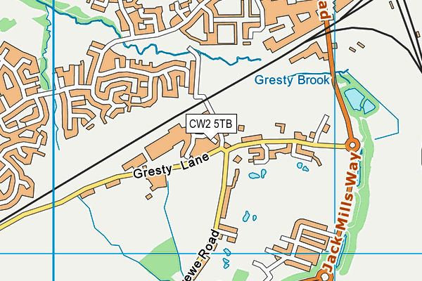 CW2 5TB map - OS VectorMap District (Ordnance Survey) CW2 5TB map - OS VectorMap District (Ordnance Survey)