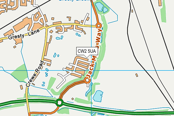 CW2 5UA map - OS VectorMap District (Ordnance Survey) CW2 5UA map - OS VectorMap District (Ordnance Survey)