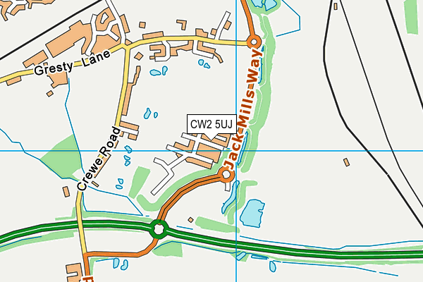 CW2 5UJ map - OS VectorMap District (Ordnance Survey) CW2 5UJ map - OS VectorMap District (Ordnance Survey)