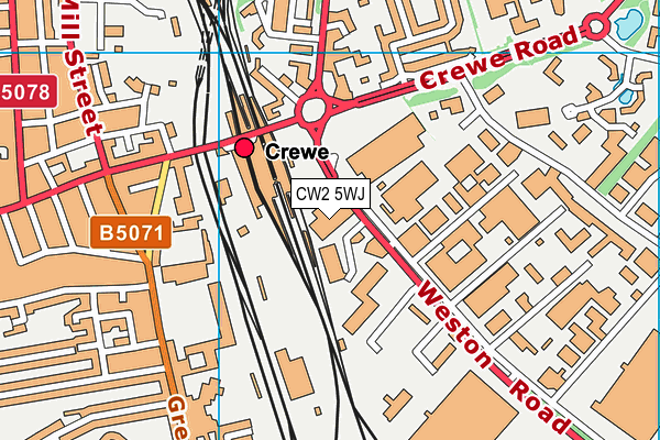 CW2 5WJ map - OS VectorMap District (Ordnance Survey)