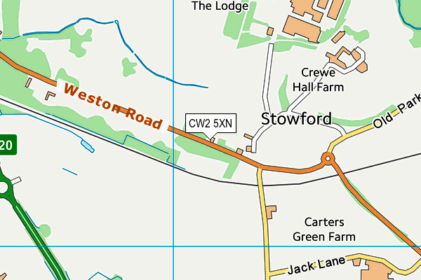 CW2 5XN map - OS VectorMap District (Ordnance Survey) CW2 5XN map - OS VectorMap District (Ordnance Survey)