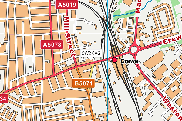CW2 6AG map - OS VectorMap District (Ordnance Survey) CW2 6AG map - OS VectorMap District (Ordnance Survey)