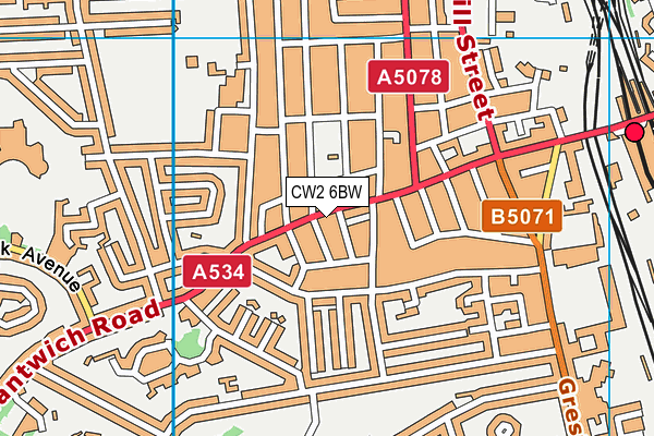 CW2 6BW map - OS VectorMap District (Ordnance Survey) CW2 6BW map - OS VectorMap District (Ordnance Survey)