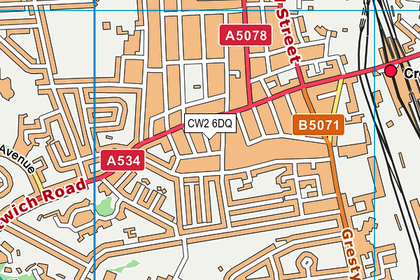 CW2 6DQ map - OS VectorMap District (Ordnance Survey) CW2 6DQ map - OS VectorMap District (Ordnance Survey)