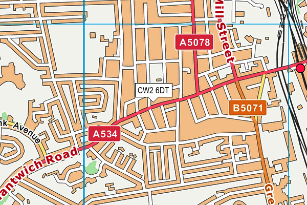 CW2 6DT map - OS VectorMap District (Ordnance Survey) CW2 6DT map - OS VectorMap District (Ordnance Survey)