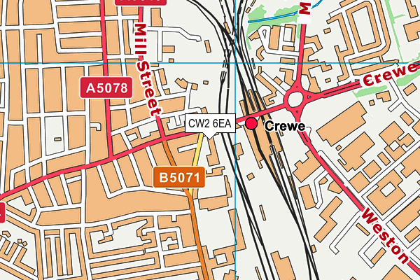 CW2 6EA map - OS VectorMap District (Ordnance Survey) CW2 6EA map - OS VectorMap District (Ordnance Survey)