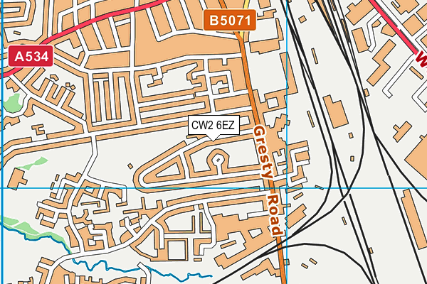 CW2 6EZ map - OS VectorMap District (Ordnance Survey) CW2 6EZ map - OS VectorMap District (Ordnance Survey)