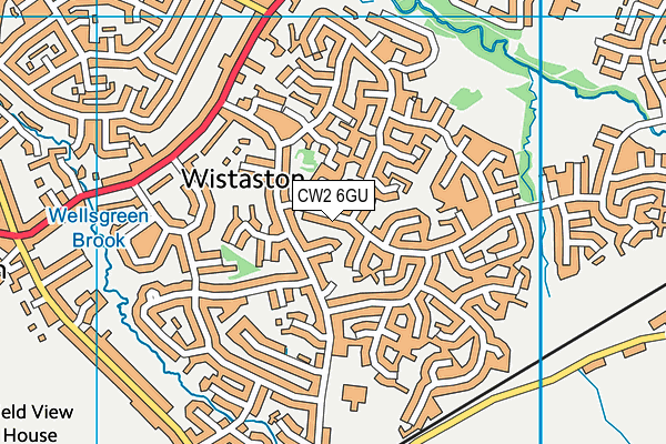 CW2 6GU map - OS VectorMap District (Ordnance Survey) CW2 6GU map - OS VectorMap District (Ordnance Survey)