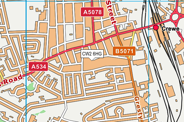 CW2 6HG map - OS VectorMap District (Ordnance Survey) CW2 6HG map - OS VectorMap District (Ordnance Survey)