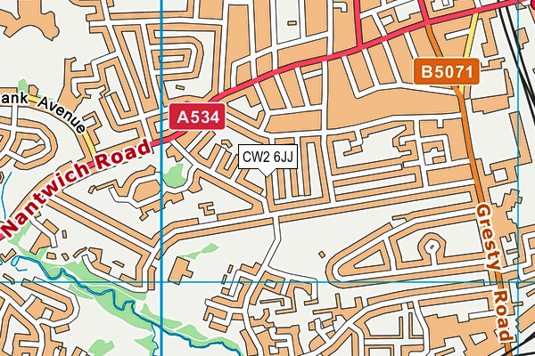 CW2 6JJ map - OS VectorMap District (Ordnance Survey) CW2 6JJ map - OS VectorMap District (Ordnance Survey)