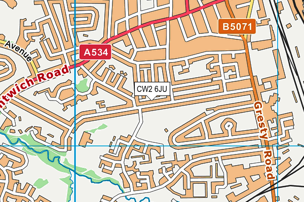 CW2 6JU map - OS VectorMap District (Ordnance Survey) CW2 6JU map - OS VectorMap District (Ordnance Survey)