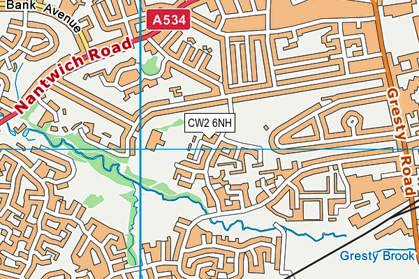 CW2 6NH map - OS VectorMap District (Ordnance Survey) CW2 6NH map - OS VectorMap District (Ordnance Survey)