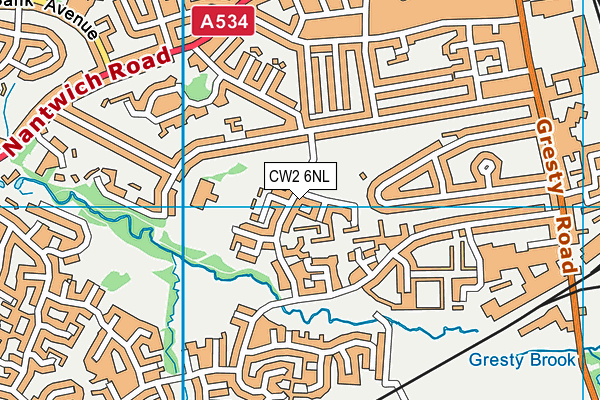CW2 6NL map - OS VectorMap District (Ordnance Survey) CW2 6NL map - OS VectorMap District (Ordnance Survey)