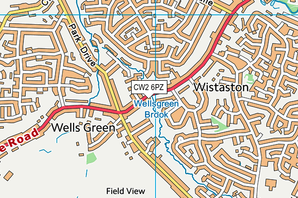 CW2 6PZ map - OS VectorMap District (Ordnance Survey) CW2 6PZ map - OS VectorMap District (Ordnance Survey)