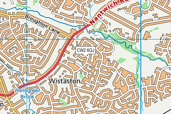CW2 6QJ map - OS VectorMap District (Ordnance Survey) CW2 6QJ map - OS VectorMap District (Ordnance Survey)