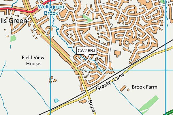 CW2 6RJ map - OS VectorMap District (Ordnance Survey) CW2 6RJ map - OS VectorMap District (Ordnance Survey)
