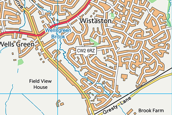 CW2 6RZ map - OS VectorMap District (Ordnance Survey) CW2 6RZ map - OS VectorMap District (Ordnance Survey)