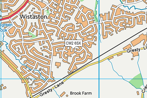 CW2 6SX map - OS VectorMap District (Ordnance Survey) CW2 6SX map - OS VectorMap District (Ordnance Survey)