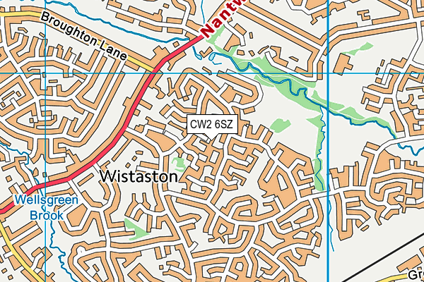 CW2 6SZ map - OS VectorMap District (Ordnance Survey) CW2 6SZ map - OS VectorMap District (Ordnance Survey)