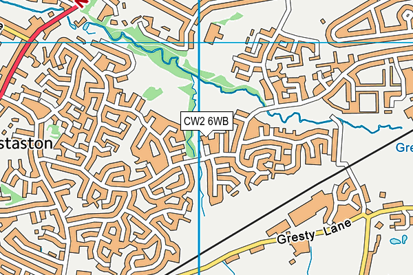 CW2 6WB map - OS VectorMap District (Ordnance Survey) CW2 6WB map - OS VectorMap District (Ordnance Survey)
