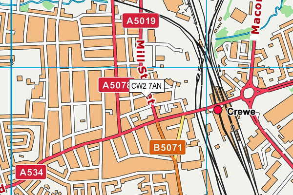 CW2 7AN map - OS VectorMap District (Ordnance Survey) CW2 7AN map - OS VectorMap District (Ordnance Survey)