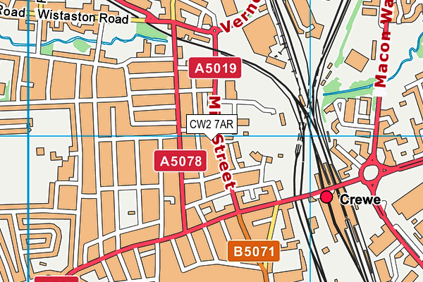 CW2 7AR map - OS VectorMap District (Ordnance Survey) CW2 7AR map - OS VectorMap District (Ordnance Survey)