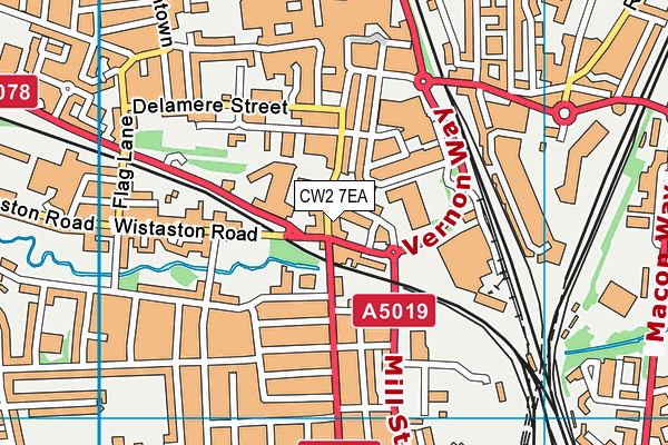 CW2 7EA map - OS VectorMap District (Ordnance Survey) CW2 7EA map - OS VectorMap District (Ordnance Survey)