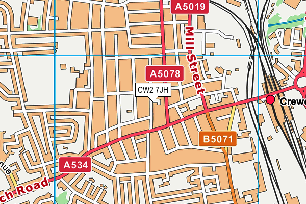 CW2 7JH map - OS VectorMap District (Ordnance Survey) CW2 7JH map - OS VectorMap District (Ordnance Survey)