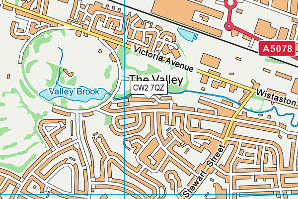 CW2 7QZ map - OS VectorMap District (Ordnance Survey) CW2 7QZ map - OS VectorMap District (Ordnance Survey)