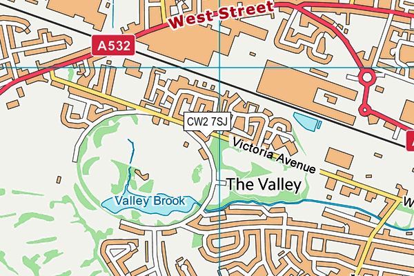 CW2 7SJ map - OS VectorMap District (Ordnance Survey) CW2 7SJ map - OS VectorMap District (Ordnance Survey)