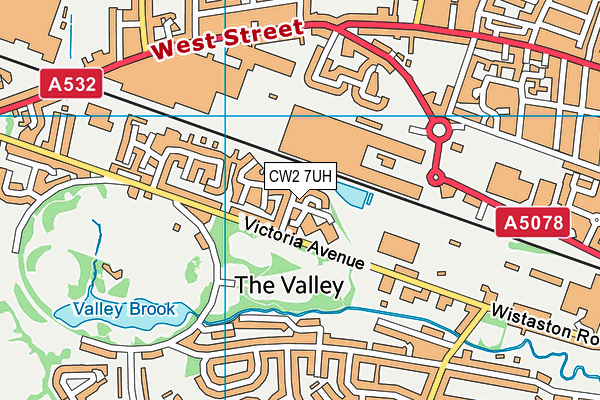 CW2 7UH map - OS VectorMap District (Ordnance Survey) CW2 7UH map - OS VectorMap District (Ordnance Survey)