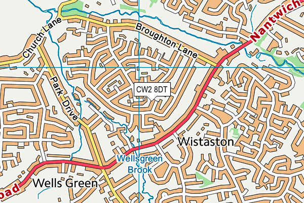 CW2 8DT map - OS VectorMap District (Ordnance Survey) CW2 8DT map - OS VectorMap District (Ordnance Survey)