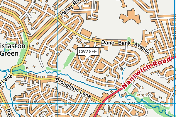 CW2 8FE map - OS VectorMap District (Ordnance Survey) CW2 8FE map - OS VectorMap District (Ordnance Survey)