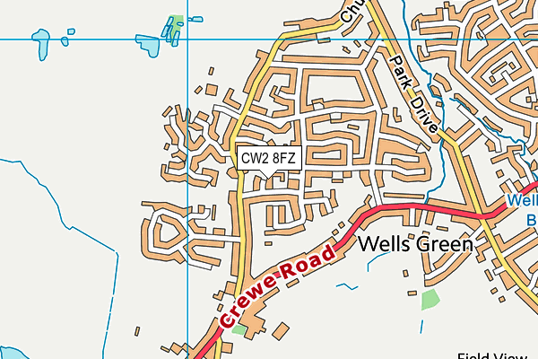 CW2 8FZ map - OS VectorMap District (Ordnance Survey) CW2 8FZ map - OS VectorMap District (Ordnance Survey)