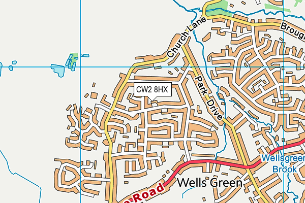 CW2 8HX map - OS VectorMap District (Ordnance Survey) CW2 8HX map - OS VectorMap District (Ordnance Survey)