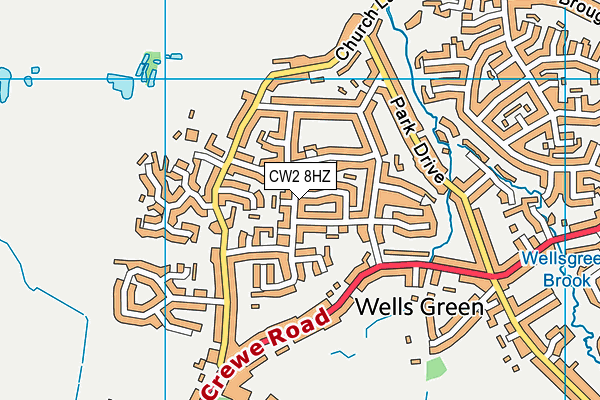 CW2 8HZ map - OS VectorMap District (Ordnance Survey) CW2 8HZ map - OS VectorMap District (Ordnance Survey)