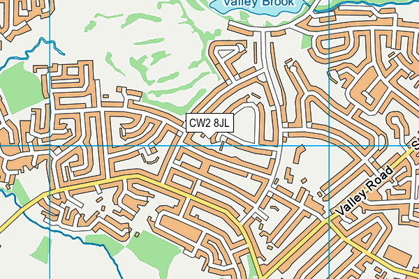 CW2 8JL map - OS VectorMap District (Ordnance Survey) CW2 8JL map - OS VectorMap District (Ordnance Survey)