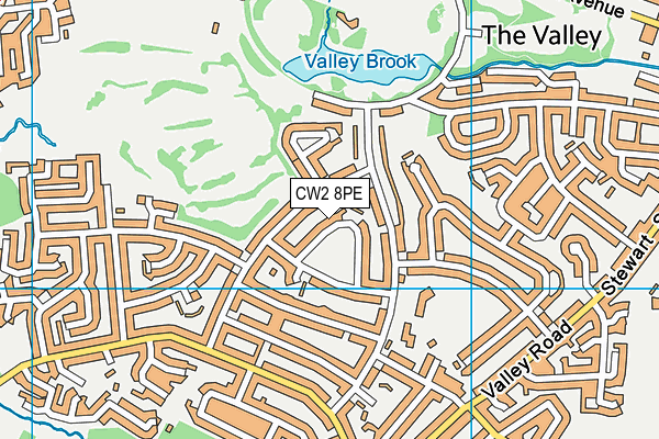 CW2 8PE map - OS VectorMap District (Ordnance Survey) CW2 8PE map - OS VectorMap District (Ordnance Survey)