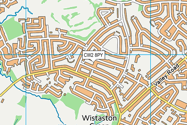 CW2 8PY map - OS VectorMap District (Ordnance Survey) CW2 8PY map - OS VectorMap District (Ordnance Survey)