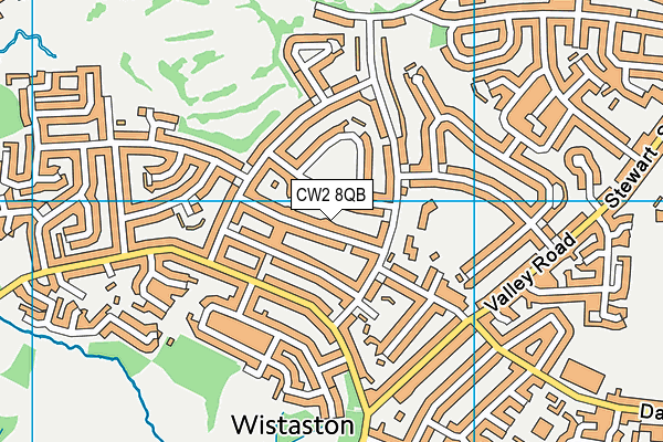CW2 8QB map - OS VectorMap District (Ordnance Survey) CW2 8QB map - OS VectorMap District (Ordnance Survey)