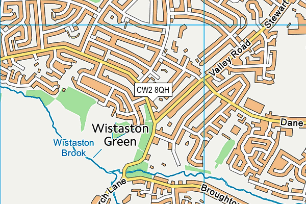 CW2 8QH map - OS VectorMap District (Ordnance Survey) CW2 8QH map - OS VectorMap District (Ordnance Survey)