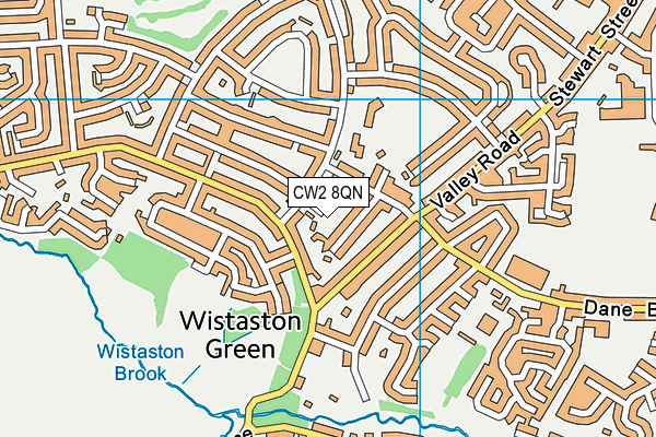 CW2 8QN map - OS VectorMap District (Ordnance Survey) CW2 8QN map - OS VectorMap District (Ordnance Survey)