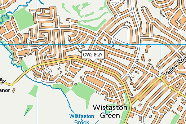 CW2 8QY map - OS VectorMap District (Ordnance Survey) CW2 8QY map - OS VectorMap District (Ordnance Survey)