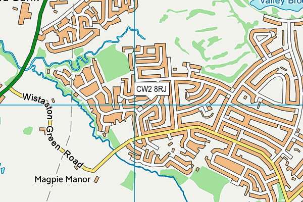 CW2 8RJ map - OS VectorMap District (Ordnance Survey) CW2 8RJ map - OS VectorMap District (Ordnance Survey)