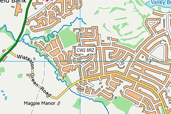 CW2 8RZ map - OS VectorMap District (Ordnance Survey) CW2 8RZ map - OS VectorMap District (Ordnance Survey)