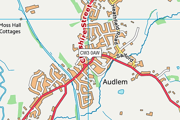 CW3 0AW map - OS VectorMap District (Ordnance Survey) CW3 0AW map - OS VectorMap District (Ordnance Survey)