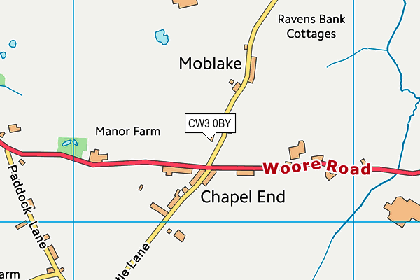CW3 0BY map - OS VectorMap District (Ordnance Survey) CW3 0BY map - OS VectorMap District (Ordnance Survey)