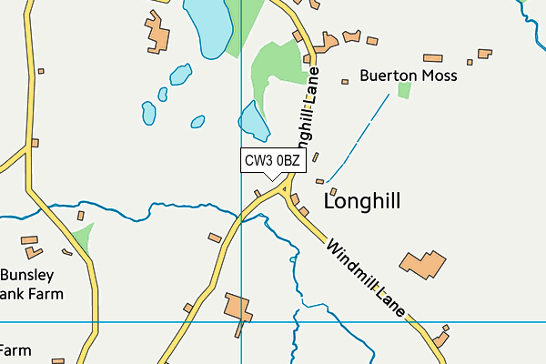 CW3 0BZ map - OS VectorMap District (Ordnance Survey) CW3 0BZ map - OS VectorMap District (Ordnance Survey)