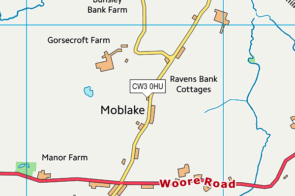 CW3 0HU map - OS VectorMap District (Ordnance Survey) CW3 0HU map - OS VectorMap District (Ordnance Survey)