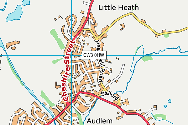 CW3 0HW map - OS VectorMap District (Ordnance Survey) CW3 0HW map - OS VectorMap District (Ordnance Survey)